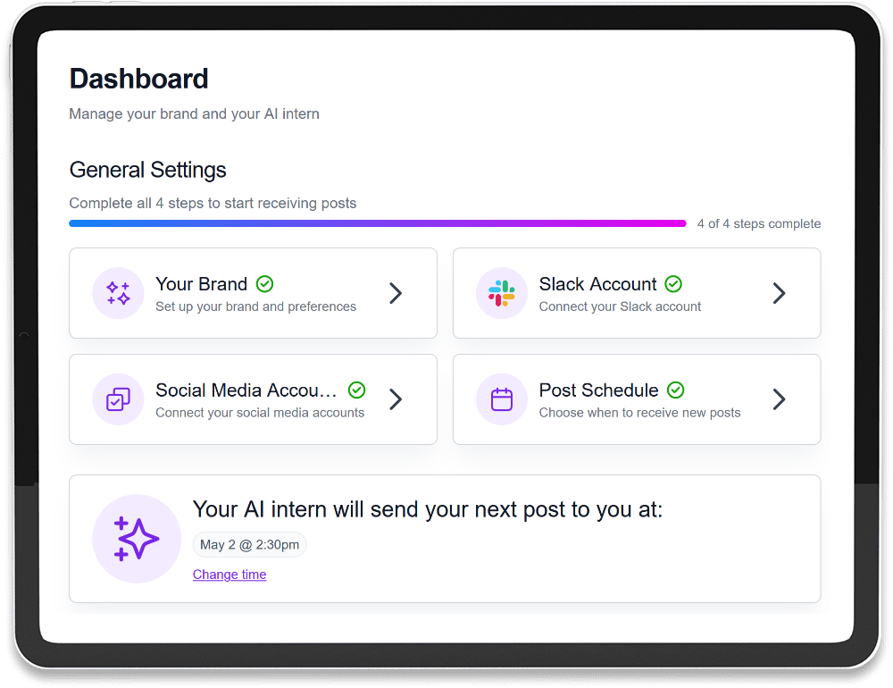 Social Intern Dashboard